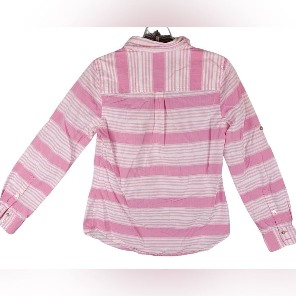 Vineyard Vines Pink & White Striped Button Down Shirt Size 0 - Picture 4 of 9